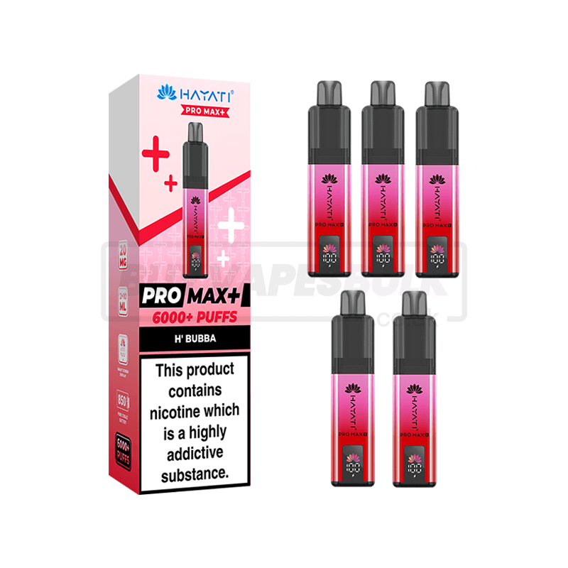 Hayati Pro Max Plus 6000 Puffs Box of 5 Hubba Bubba