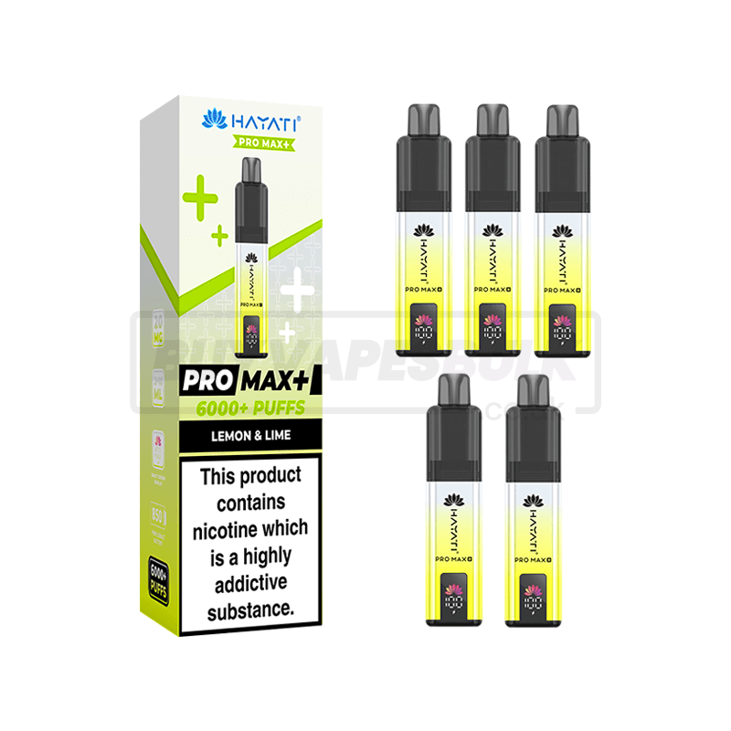 Hayati Pro Max Plus 6000 Puffs Box of 5 Lemon Lime
