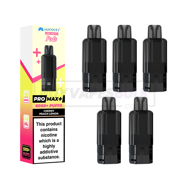 Hayati Pro Max Plus 6000 Prefilled Pods 5 Pack Cherry Peach Lemon (NEW)