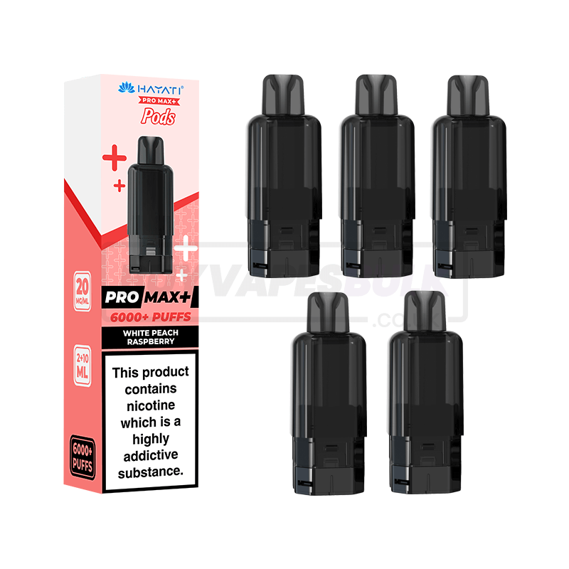 White Peach Raspberry Hayati Pro Max Plus 6000 Refill Pods 5 Pack