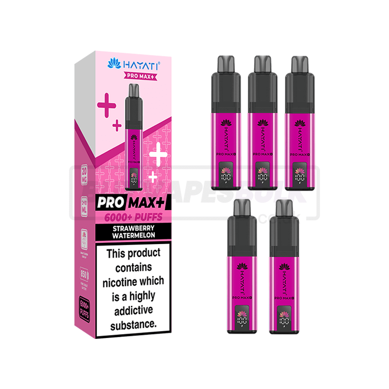 Strawberry Watermelon Hayati Pro Max Plus 6000 5 Pack | Buy Vapes Bulk Strawberry Watermelon Hayati Pro Max Plus 6000 5 Pack | Buy Vapes Bulk