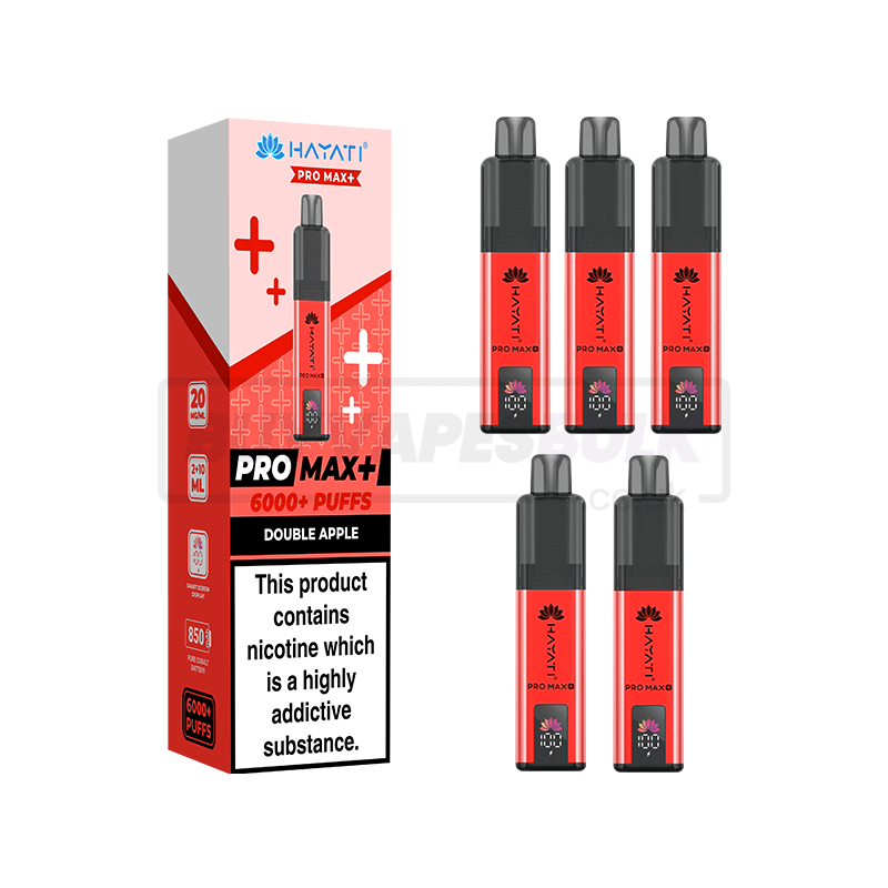 Hayati Pro Max Plus 6000 Puffs Vape Kit 5 Pack Double Apple (NEW)