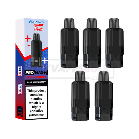 Hayati Pro Max Plus 6000 Prefilled Pods Box of 5 Blue Razz Cherry