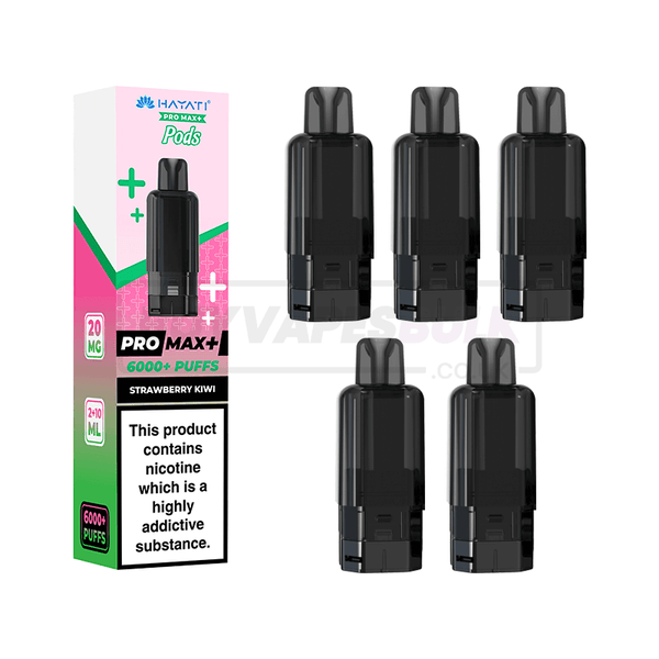 Strawberry Kiwi Hayati Pro Max Plus 6K Refill Pods 5 Pack | Buy Vapes Bulk