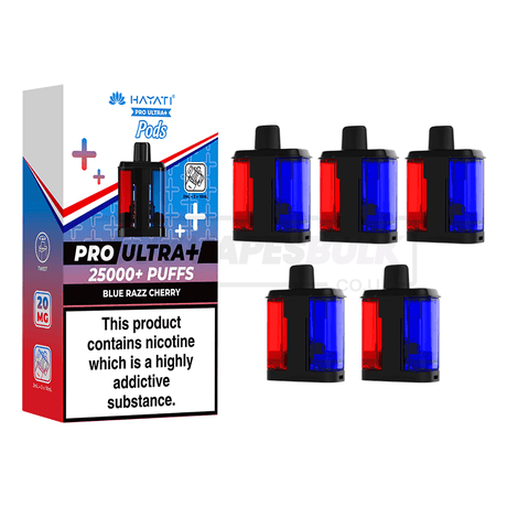 Hayati Pro Ultra Plus 25000 Prefilled Pods 5 Pack Blue Razz Cherry