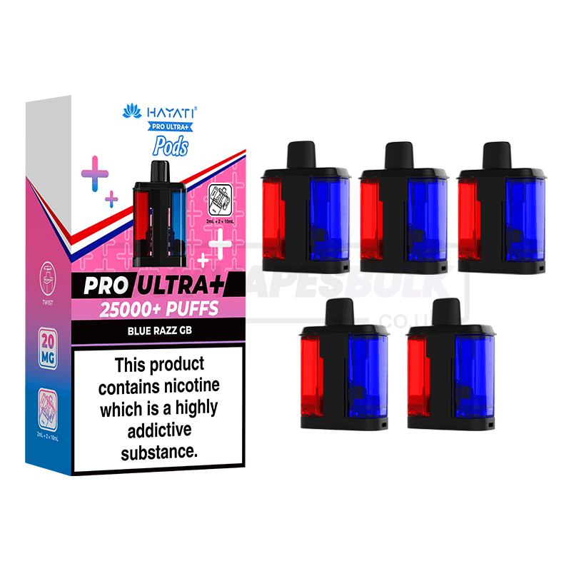 Hayati Pro Ultra Plus 25000 Prefilled Pods 5 Pack Blue Razz Gummy Bear