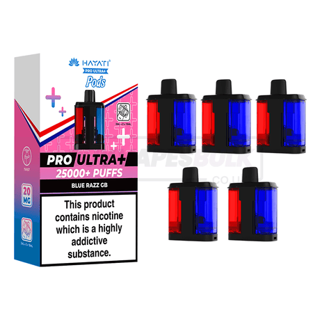 Hayati Pro Ultra Plus 25000 Prefilled Pods 5 Pack Blue Razz Gummy Bear