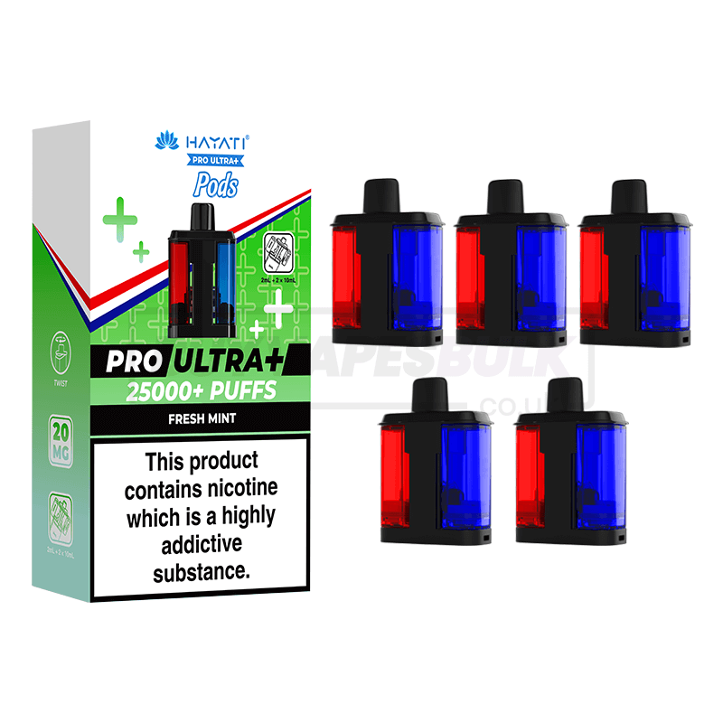 Fresh Mint Hayati Pro Ultra Plus 25K Refill Pods 5 Pack | Buy Vapes Bulk Fresh Mint Hayati Pro Ultra Plus 25K Refill Pods 5 Pack | Buy Vapes Bulk