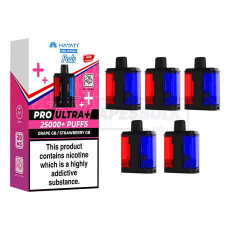 Hayati Pro Ultra Plus 25000 Prefilled Pods 5 Pack Grape Gummy Strawb' Gummy
