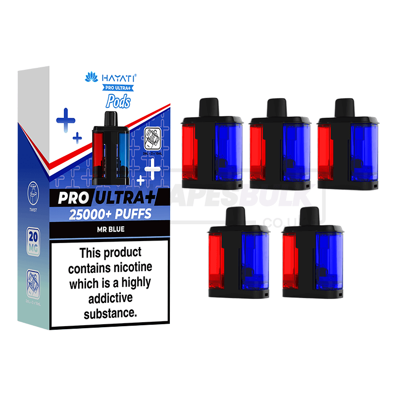 Hayati Pro Ultra Plus 25000 Prefilled Pods 5 Pack Mr Blue