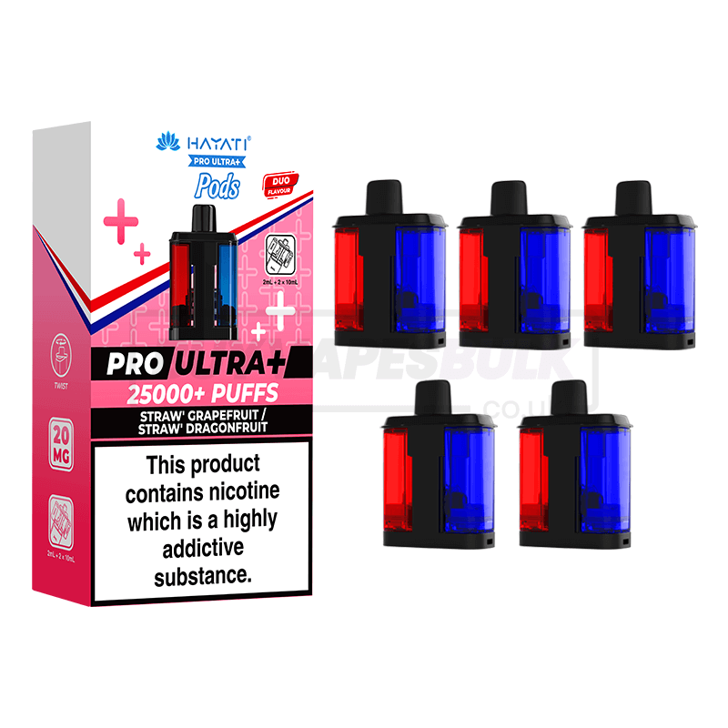 Straw' Grapefruit / Straw' Dragonfruit Hayati Pro Ultra Plus 25K Refill  Pods 5 Pack