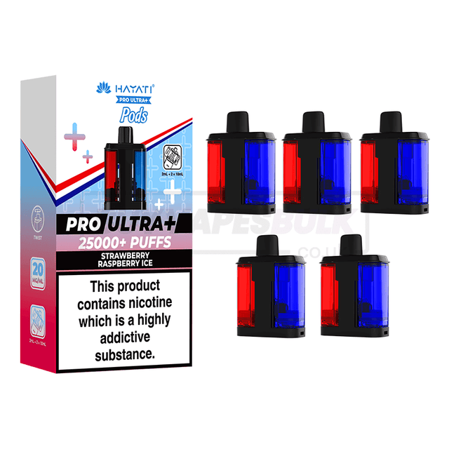 Strawberry Raspberry Ice Hayati Pro Ultra Plus 25K Refill Pods 5 Pack