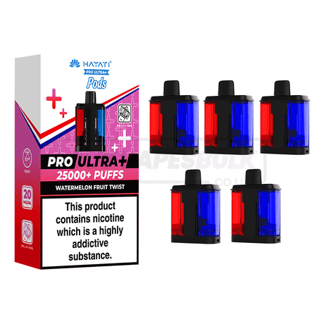 Watermelon Fruit Twist Hayati Pro Ultra Plus 25K Refill Pods 5 Pack
