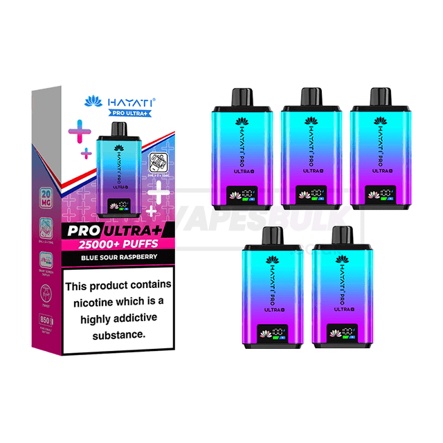 Blue Sour Raspberry Hayati Pro Ultra Plus 25K Vape Kit 5 Pack