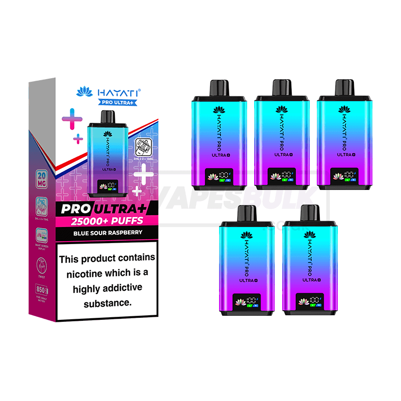 Hayati Pro Ultra Plus 25000 Puffs Box of 5 Blue Sour Raspberry