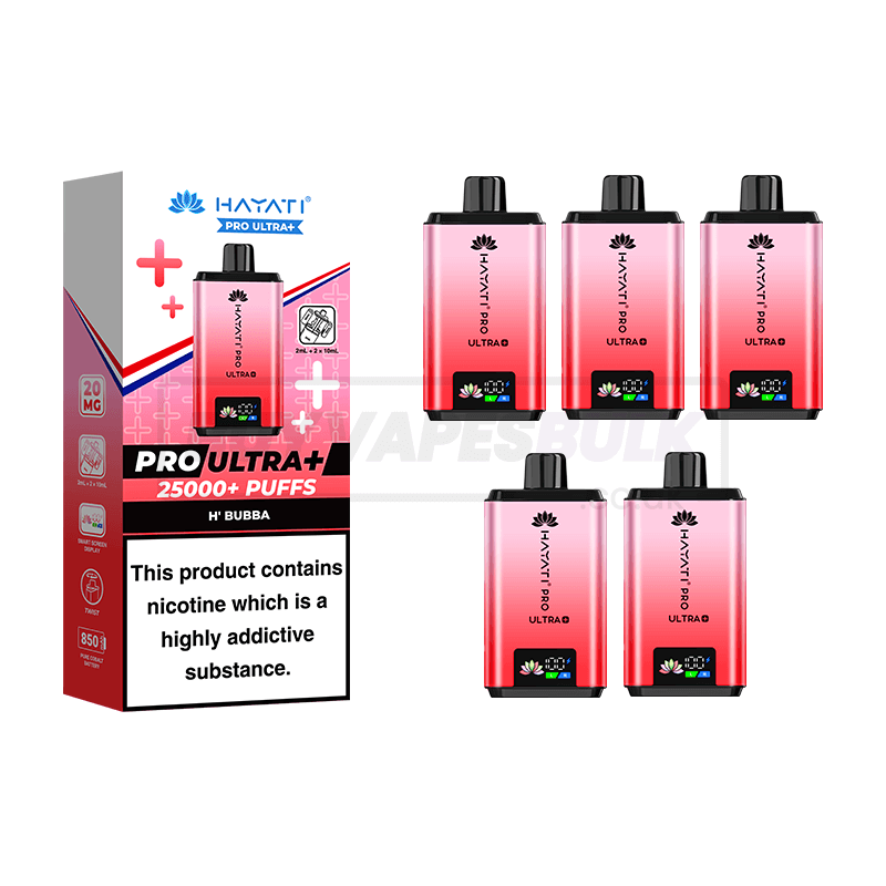 Hayati Pro Ultra Plus 25000 Puffs Box of 5 Hubba Bubba