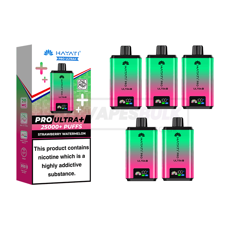 Hayati Pro Ultra Plus 25000 Puffs Box of 5 Strawberry Watermelon