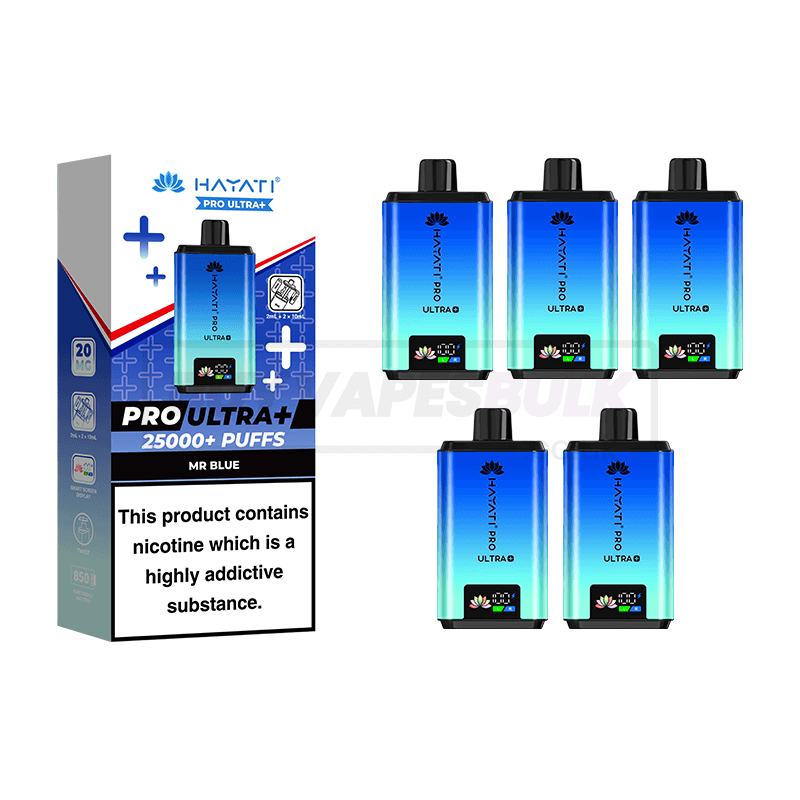 Hayati Pro Ultra Plus 25000 Puffs Box of 5 Mr Blue