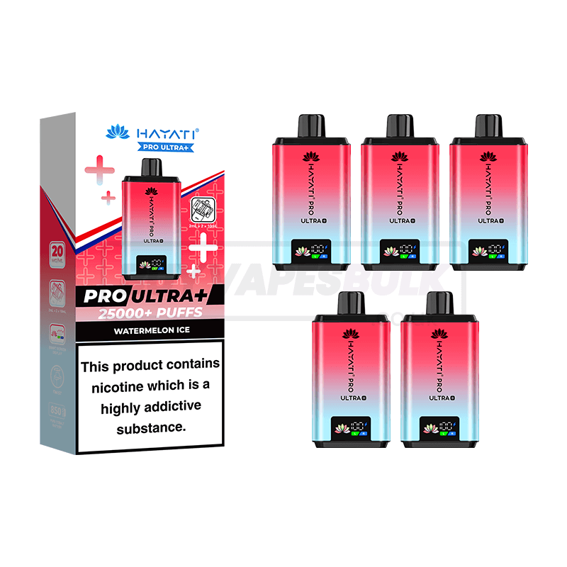 Watermelon Ice Hayati Pro Ultra Plus 25K Vape Kit 5 Pack