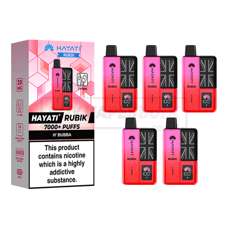 Hayati Rubik 7000 Puffs Vape Kit 5 Pack H'Bubba