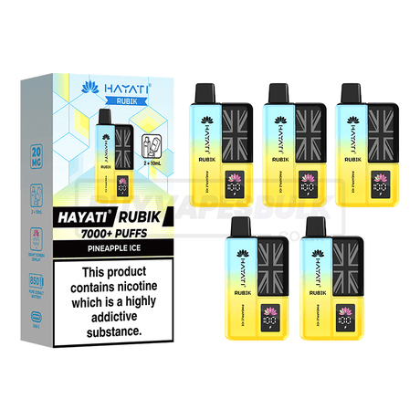 Hayati Rubik 7000 Puffs Vape Kit 5 Pack Pineapple Ice