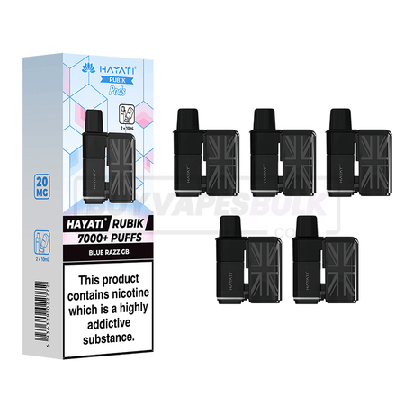 Hayati Rubik 7000 Puffs Refill Pods 5 Pack Blue Razz GB