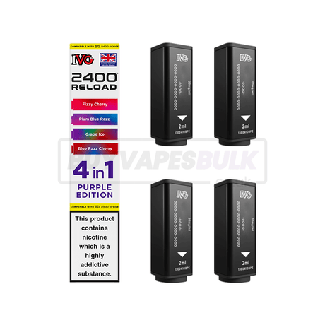 IVG 2400 4 in 1 Reload Pods 5 Pack Purple Edition