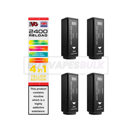IVG 2400 4 in 1 Reload Pods 5 Pack Yellow Edition