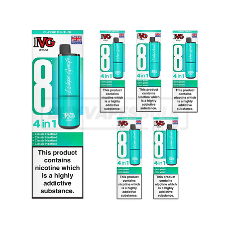 IVG 2400 4 in 1 Prefilled Vape Kit 5 Pack Classic Menthol