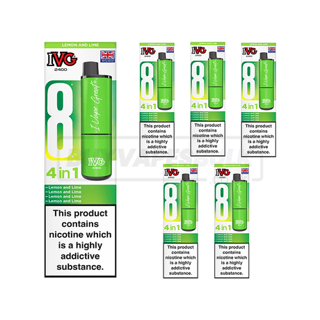 IVG 2400 4 in 1 Prefilled Vape Kit 5 Pack Lemon & Lime
