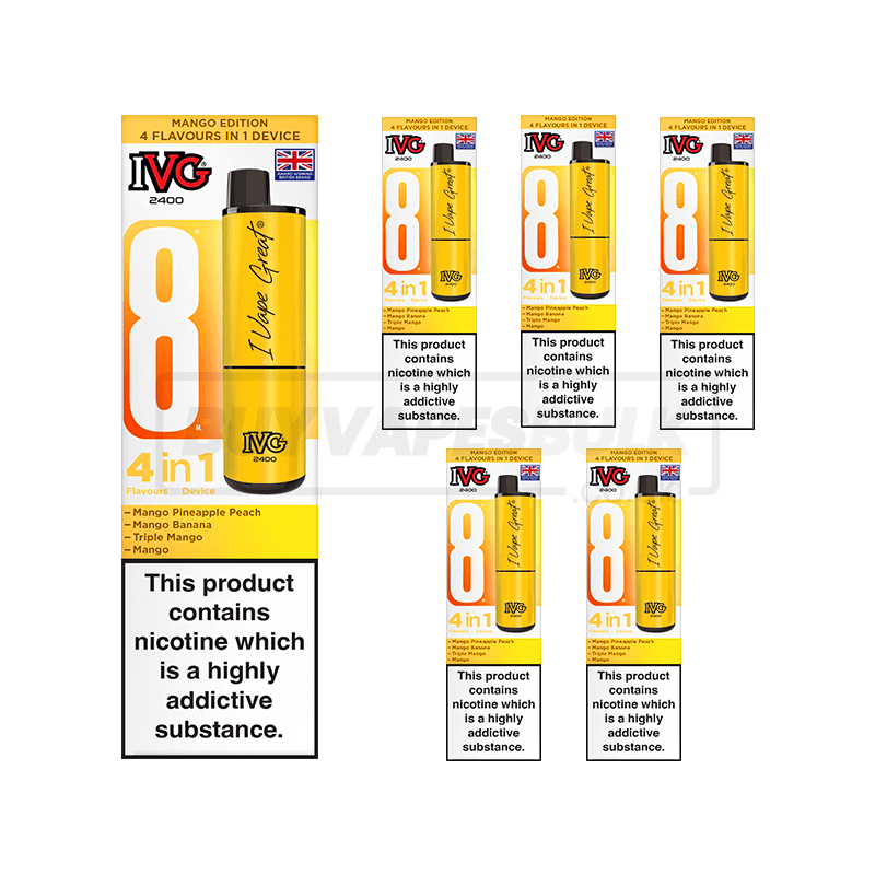 Mango Edition IVG 2400 Puff Disposable Vape 5 Pack | Buy Vapes Bulk Mango Edition IVG 2400 Puff Disposable Vape 5 Pack | Buy Vapes Bulk