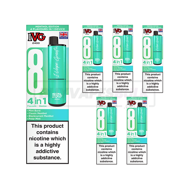 Menthol Edition IVG 2400 Vape Kit 5 Pack