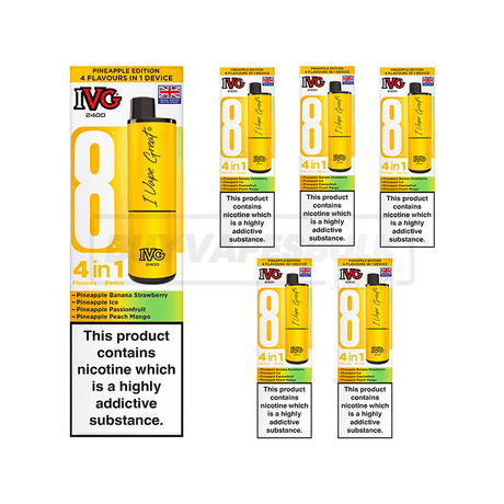 IVG 2400 4 in 1 Prefilled Vape Kit 5 Pack Pineapple Edition