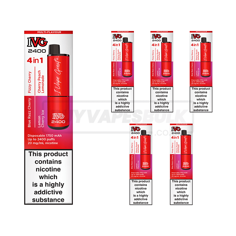 Cherry Edition IVG 2400 Puff Disposable Vape 5 Pack
