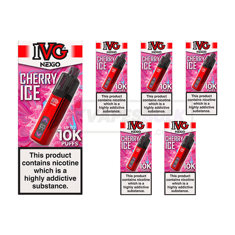IVG NEXiO 10K Prefilled Vape Kit 5 Pack Cherry Ice
