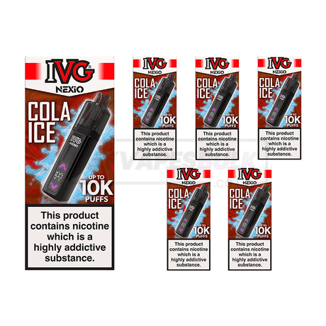 IVG NEXiO 10K Prefilled Vape Kit 5 Pack Cola Ice
