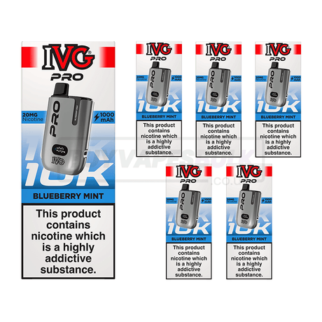 IVG Pro 12 10K Prefilled Vape Kit 5 Pack Blueberry Mint