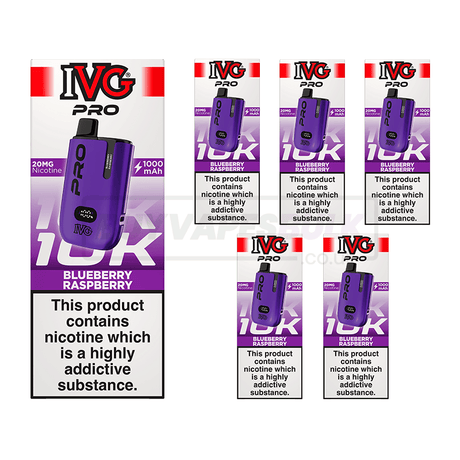 IVG Pro 12 10K Prefilled Vape Kit 5 Pack Blueberry Raspberry