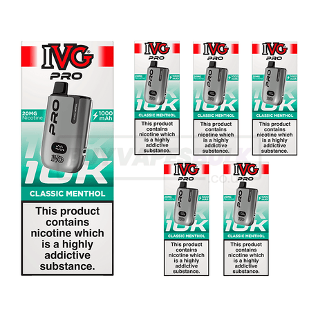 IVG Pro 12 10K Prefilled Vape Kit 5 Pack Classic Menthol