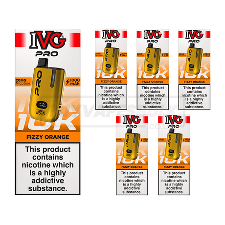 IVG Pro 12 10K Prefilled Vape Kit 5 Pack Fizzy Orange