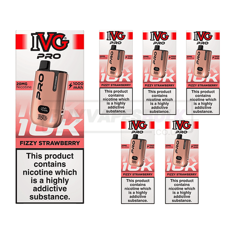 IVG Pro 12 10K Prefilled Vape Kit 5 Pack Fizzy Strawberry