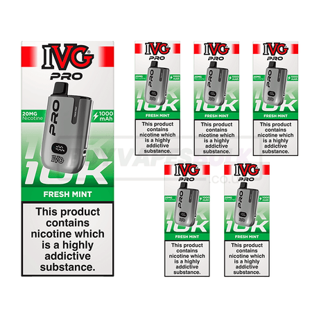 IVG Pro 12 10K Prefilled Vape Kit 5 Pack Fresh Mint