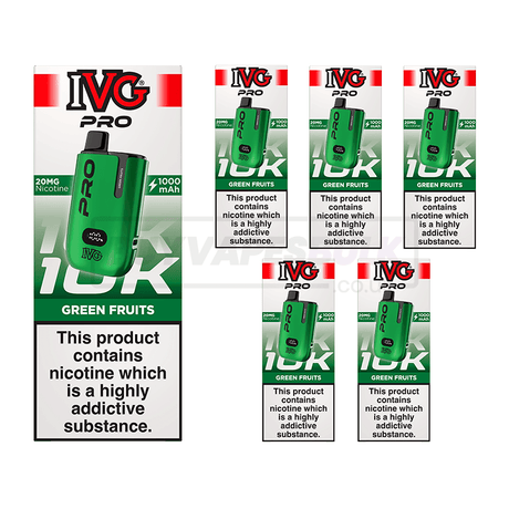 IVG Pro 12 10K Prefilled Vape Kit 5 Pack Green Fruits