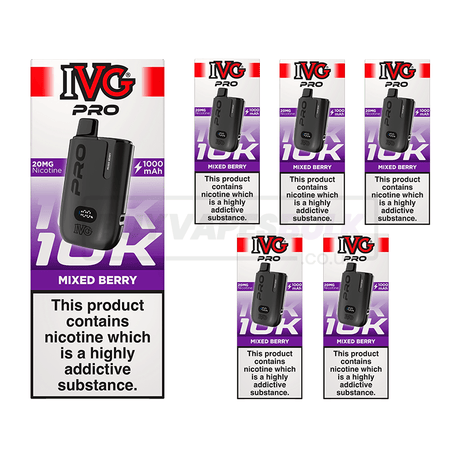 IVG Pro 12 10K Prefilled Vape Kit 5 Pack Mixed Berry