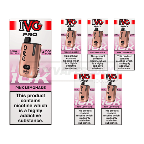 IVG Pro 12 10K Prefilled Vape Kit 5 Pack Pink Lemonade