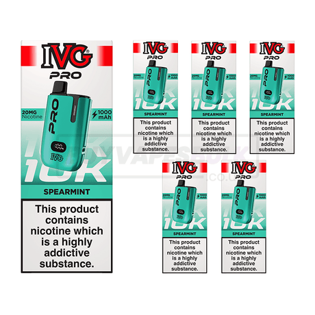 IVG Pro 12 10K Prefilled Vape Kit 5 Pack Spearmint