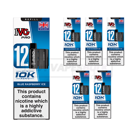 IVG Pro 12 10K Refill Pods 5 Pack Blue Raspberry Ice