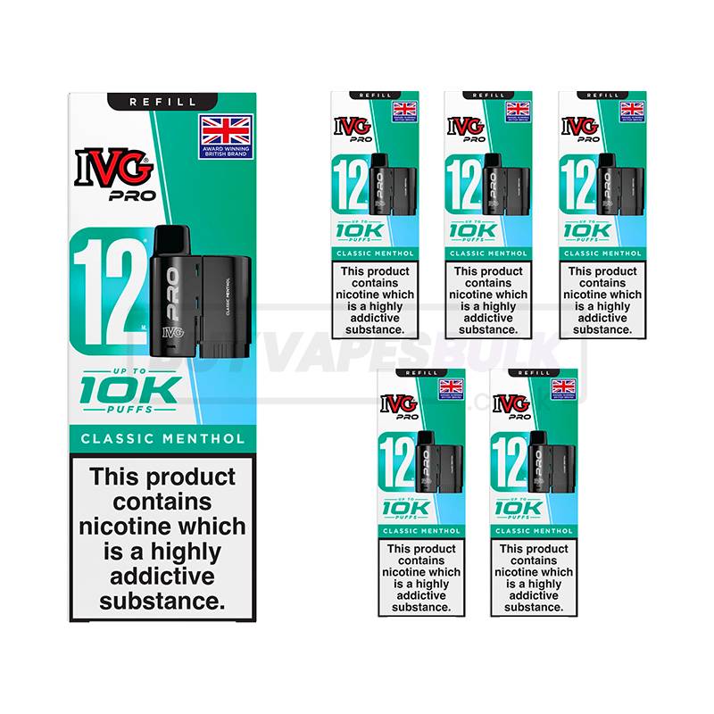 IVG Pro 12 10K Refill Pods 5 Pack Classic Menthol