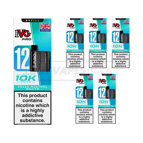 IVG Pro 12 10K Refill Pods 5 Pack Fresh Menthol Mojito