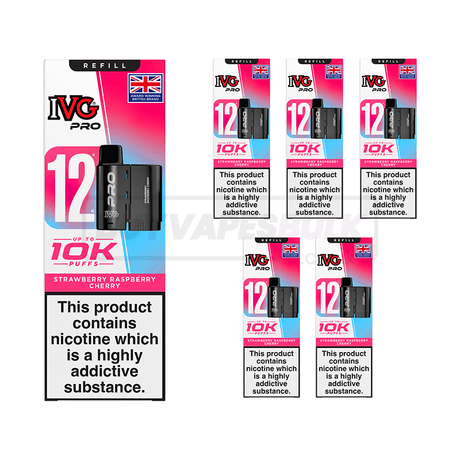 IVG Pro 12 10K Refill Pods 5 Pack Strawberry Raspberry Cherry